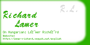 richard lamer business card